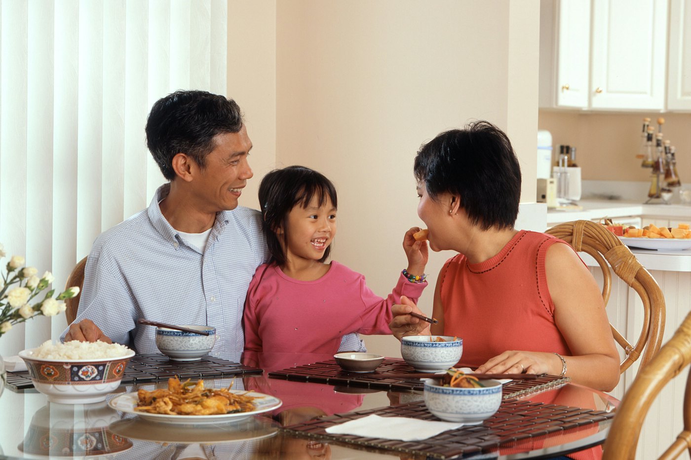 family eating at the table